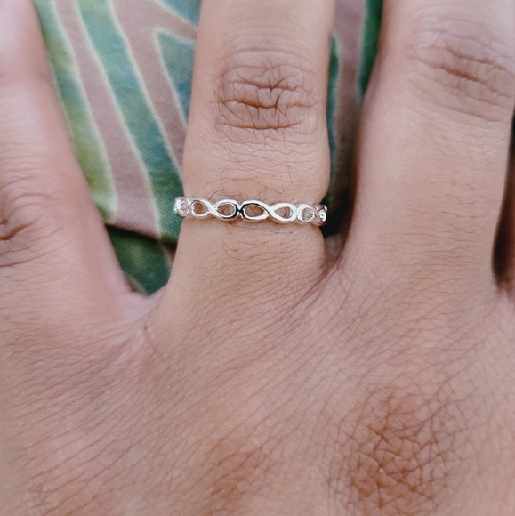 Silver Minimalist Stackable Rings - Picture 5 of 8